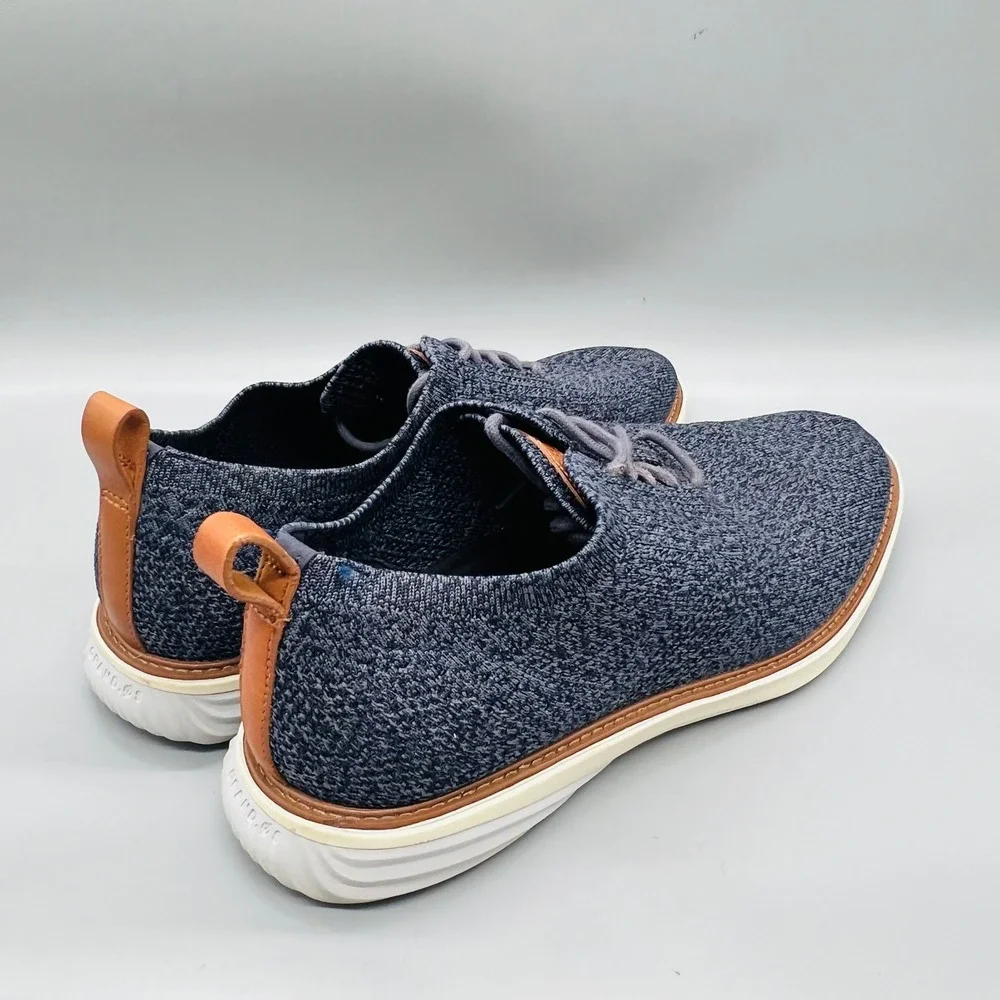 Cole Haan Shoes Men 11 Blue Knit Grand OS Stitchlite Casual Sneaker Dress Oxford